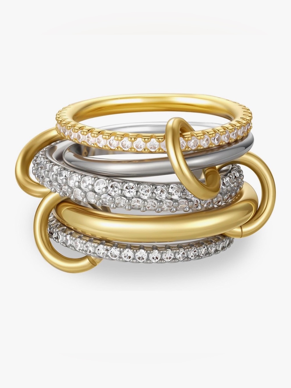 Stackable Gold and Silver Plated Crystal CZ Ring